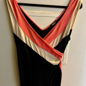 Colorblock V-Neck Dress